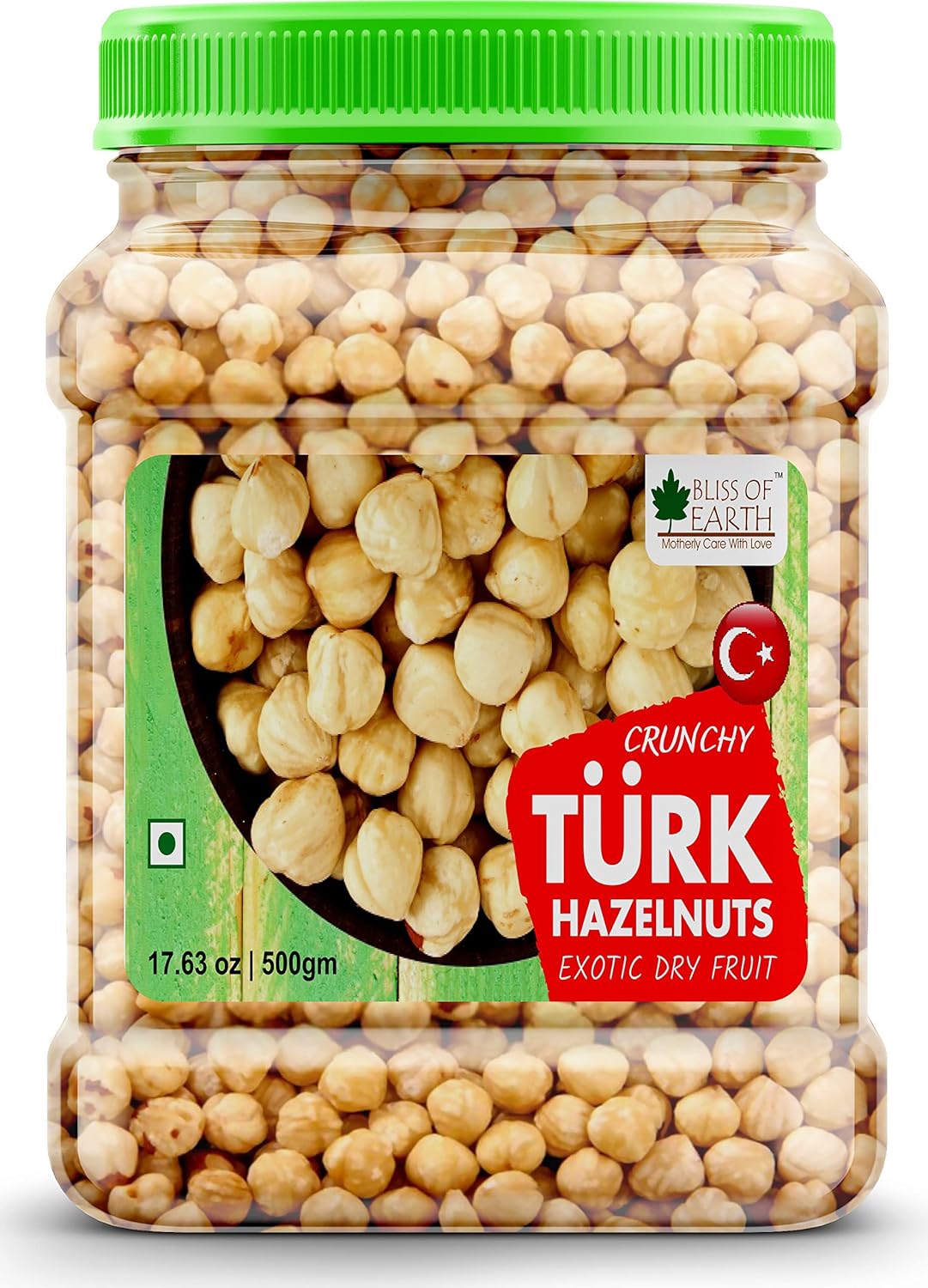 Bliss of Earth 500gm Turkish Hazelnuts For Eating, Raw & Dehulled For Making Chocolate Spread, Healthy & Tasty Dry Fruits
