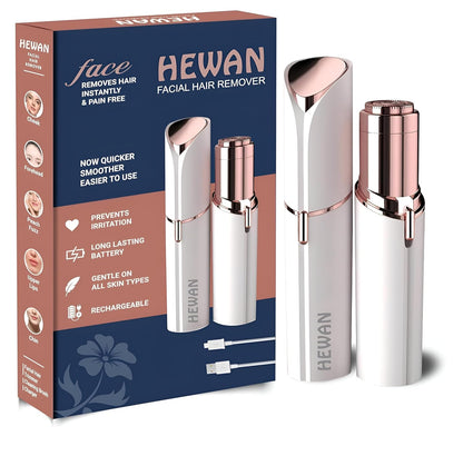Hewan 2-in-1 Hair removal machine Eyebrow Trimmer for Women - Facial Hair Removal Machine For Women - Face,Upper Lips,Cheek, Chin and Nose Hair Remover, USB RECHARGEABLE Epilator
