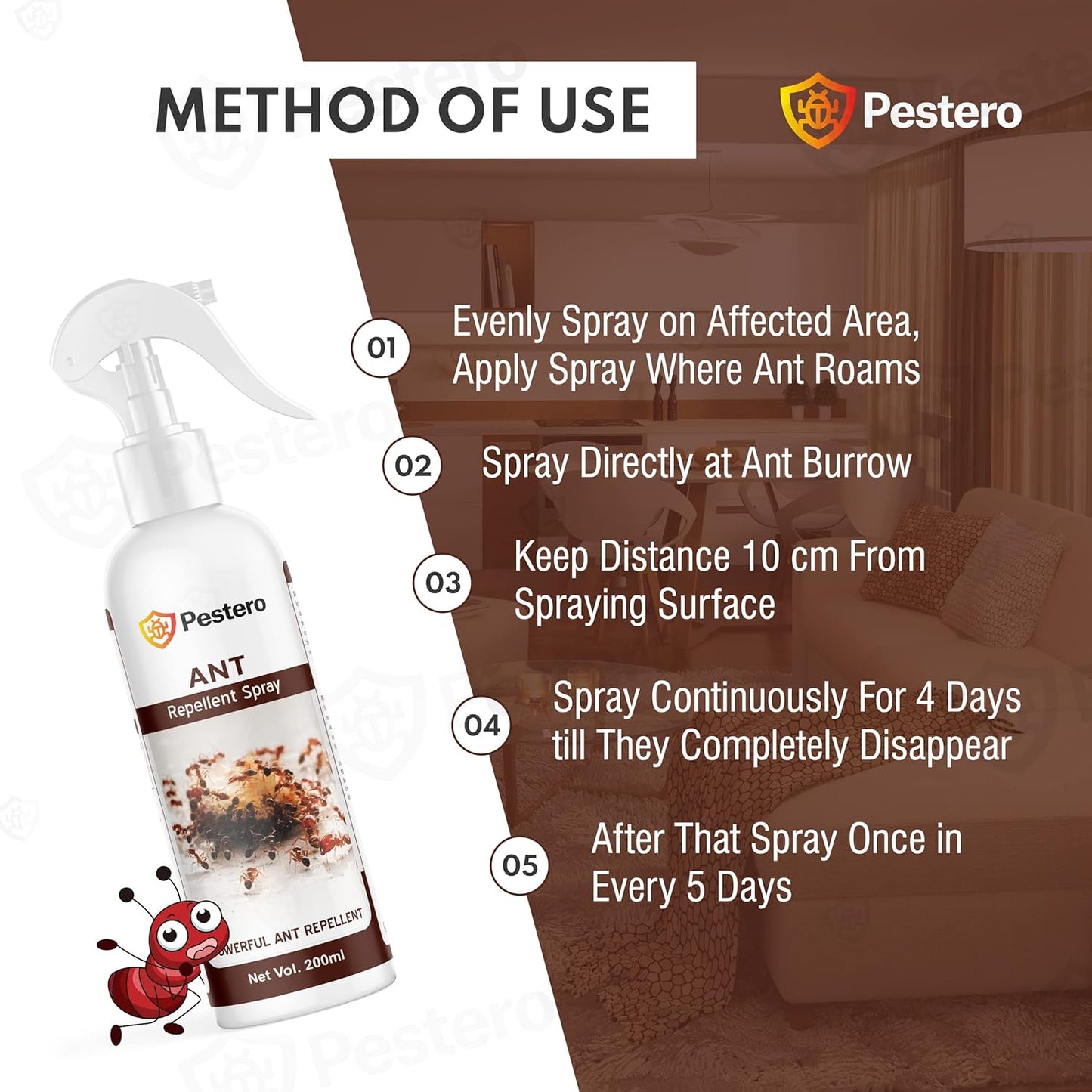 Herbal Ant Repellent For Home | Eliminates Bed Bug Colony in 10 Minutes | Anti Ant Spray For Home And Kitchen | Red Ants Repellent | Red Ant Repellent For Home