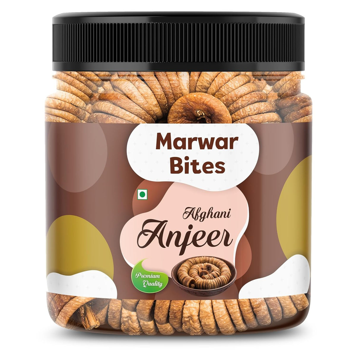MarwarBites Premium Afghani Anjeer 100gm | Naturally Soft Juicy Dried Figs Dry Fruit | No Added Sugar | Rich Source Of Fiber | Low in Fat | Healthy Snack Jar Pack OF 1