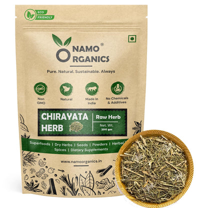 Namoorganics - chirayata - 200 gram - chirata Leaves, Bhunimba, bitter stick, Chiaravata, Chiraita, Anaryatikta, Balmony, Gentiana, Kirata, Swertia Chirayita, Kairata, Chiaravata, and Chitetta (200 g)