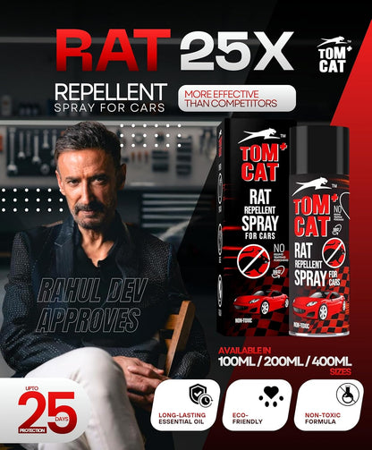 Shadow Securitronics Tom Cat Rat Repellent Spray For Cars 120Ml Highly Effective Protect Wires In Car,Bike&Outdoor Utilities Non Toxic Only Repels 6-8 Weeks Protection 100Ml-FORMULATION 2X