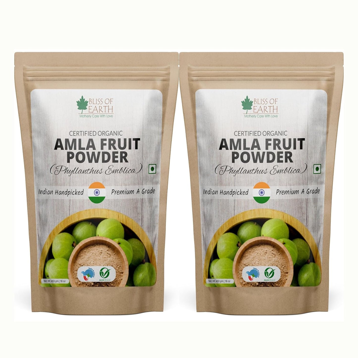 Bliss of Earth Amla Powder 453GM Organic For Eating Drinking & Hair Growth Pack of 2