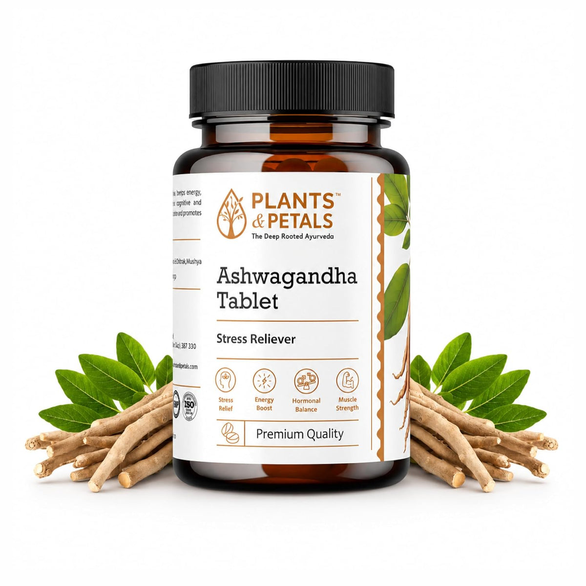 PLANTS & PETALS Ashwagandha Tablets, 60 Tablets Ayurvedic Ashwagandha tablets crafted for daily wellness, strength, stamina and vitality.