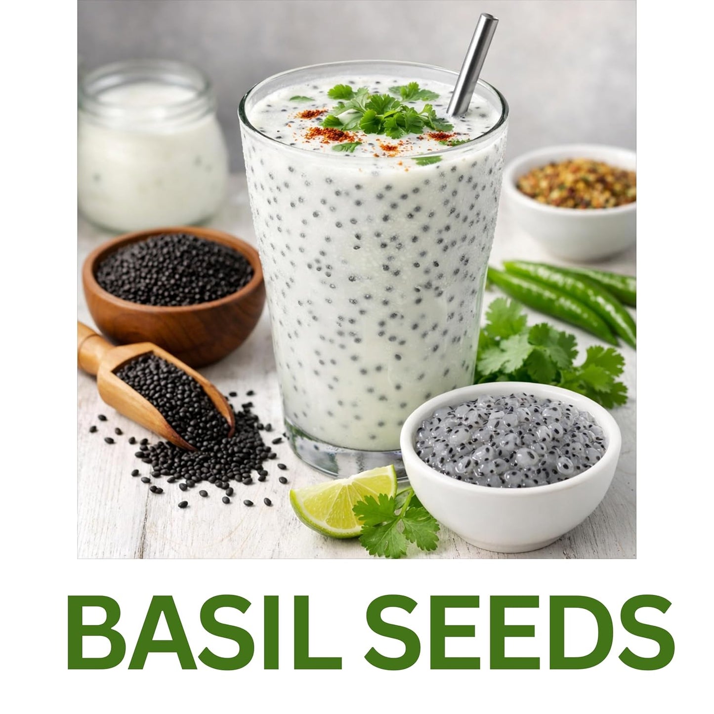 SoulSustain Basil Seeds Sabja Seeds for Drinks Falooda Detox Fiber Rich Tukmaria Seeds for Digestion Cooling Summer Drink Ingredient Natural Sweet Basil Seeds for Soaking Beverages, Basil (Sabja) Seeds)