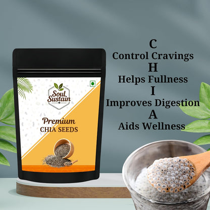 Chia Seeds Raw Superfood Omega‑3 ALA Rich, High Fiber Nutrition, Plant Protein Boost, Gut Health Support, Diet Friendly, Smoothies & Puddings, Baking & Meal Toppers, Seeds for Daily Use