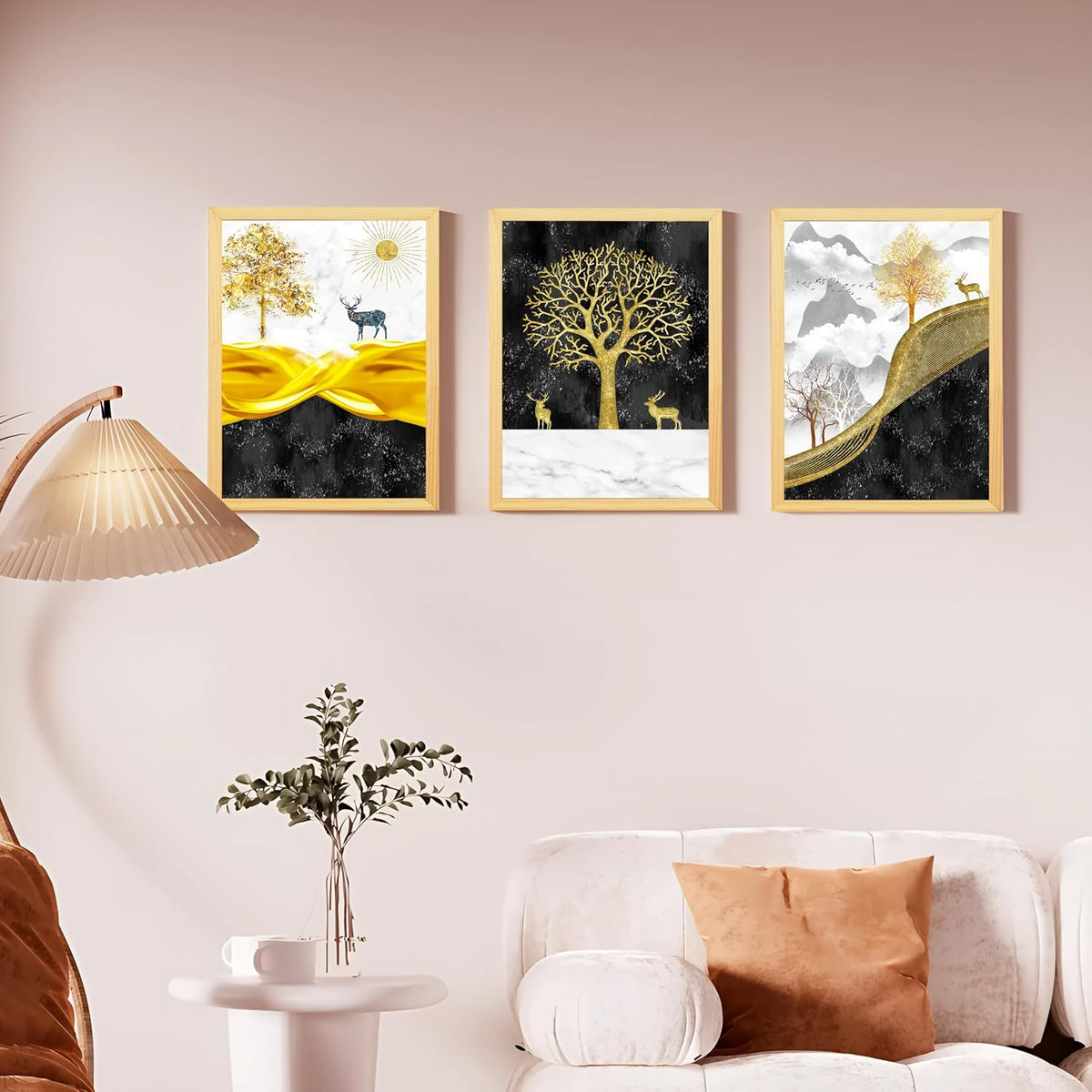 Framed Art Painting For Home, Living Room, Hall | Traditional Paintings With Frame For Home Decor (Deer D4)