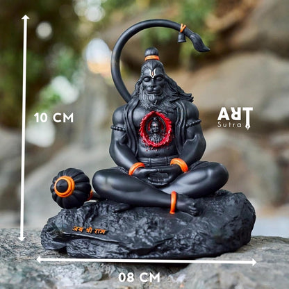 Hanuman ji Idol for Car Dashboard, Black