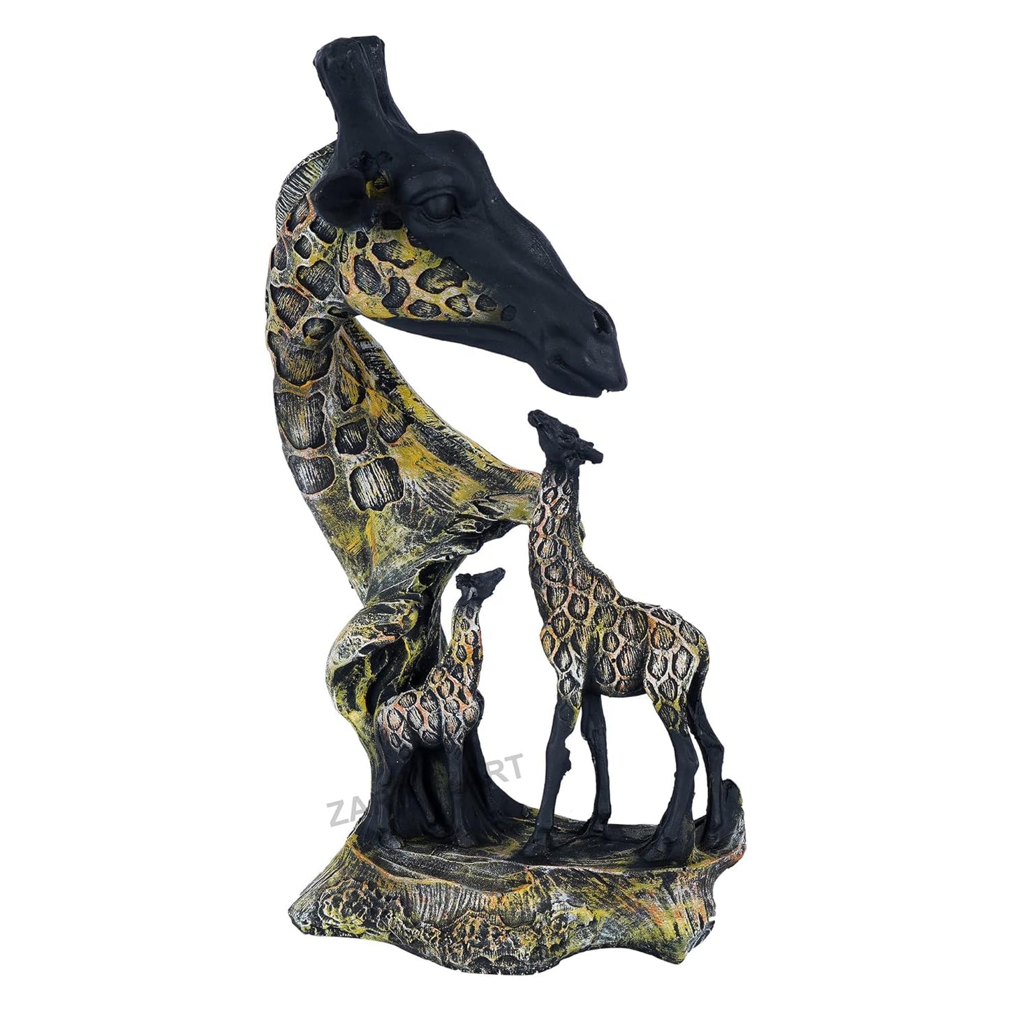 zart Statue of Giraffe Sculpture for Home/Office/Cafe/Hotel Decor Decorative Gift Showpiece (Pack of 1, resin, Multicolour)