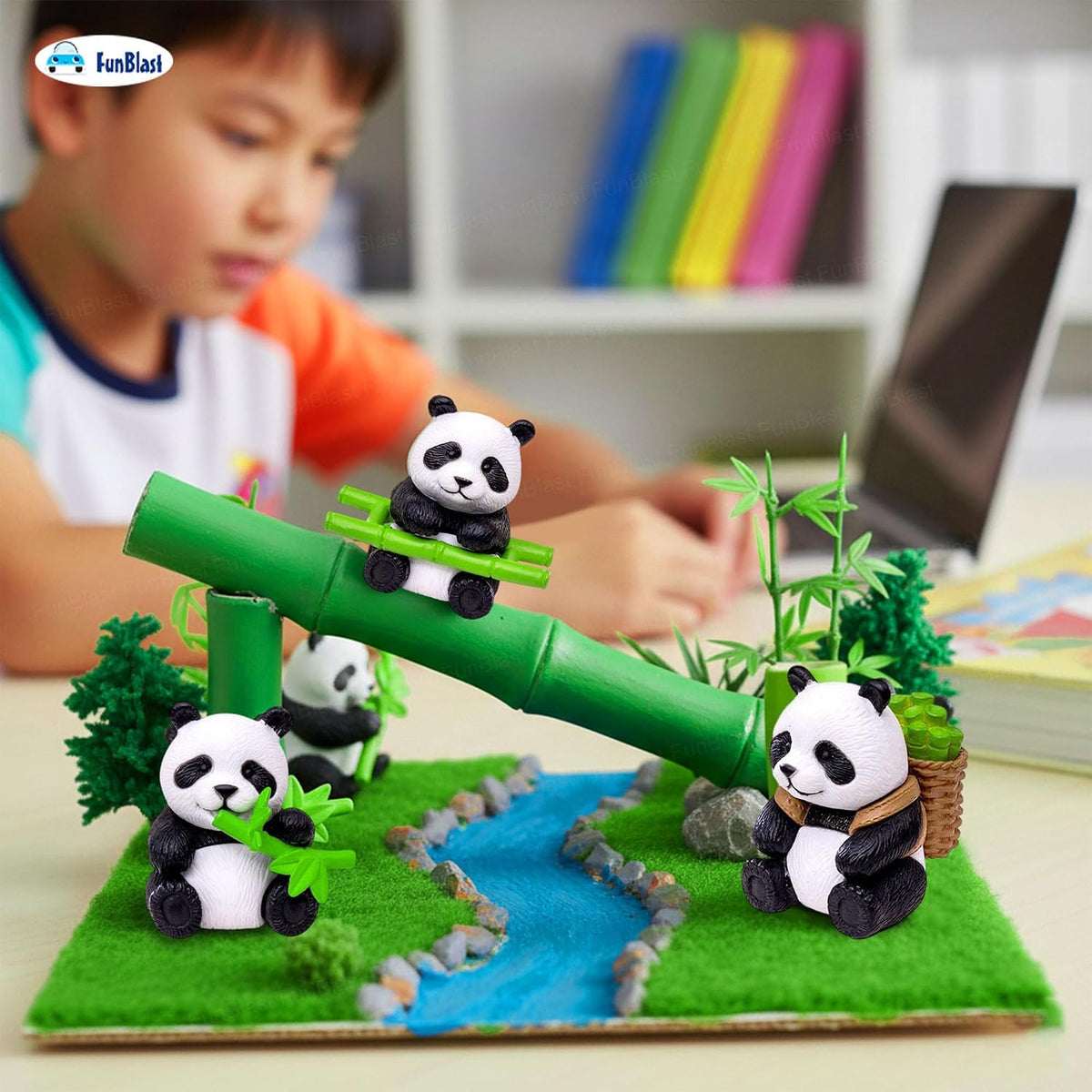 Panda Miniature Figurines - Decorative Showpiece, Gift for Him/Her, Diwali Deepwali New Year Home Decor, Bedroom, Living Room, Office, Table, Car Dashboard (Style-B)