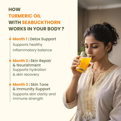 Wellwith (Ayuzera) Sea Buckthorn with Turmeric Curcumin Oil – 300ml (Pack of 1) |Pulp Juice for Joint Health, Immunity & Skin | Omega 3 6 7 9 & Antioxidants