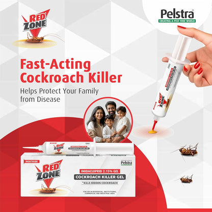 REDZONE Anti Roach Gel Cockroach Killer - Strong & Most Effective Long-Lasting Cockroach Gel for Home, Kitchen & Office, Eco-Friendly, Easy to Use, Fragrance Free, (35g, Pack of 1)