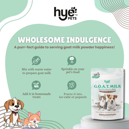 HYE Pets Full Fat Goat Milk Powder for Dogs & Cats | 200g