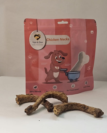 Tojo & Don Dehydrated Chicken Necks for Dogs, 200 g | Natural Chicken Dog Treats & Dental Chews | Single Ingredient | Grain-Free & Gluten-Free | Crunchy Treats for Puppies & Adult Dogs