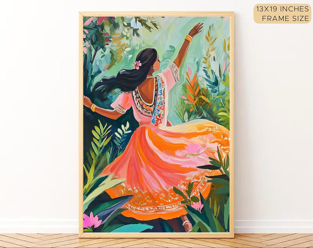 Big Aesthetic Indian Framed Posters Wall Decor Paintings For Living Room, Bedroom/Big Paintings For Wall Decoration/Posters Gift Items For Girls (13x19 Inches) (Set A)