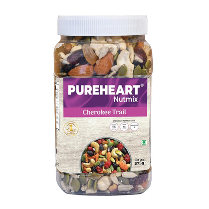 Pureheart Premium Trail Mix | An Eclectic Mix of 8 Healthy Superfoods Nuts- Cashews, Almonds, Pistachio | Dry Fruits - Cranberries, Raisins | Seeds - Pumpkin, Sunflower | Reusable Jar