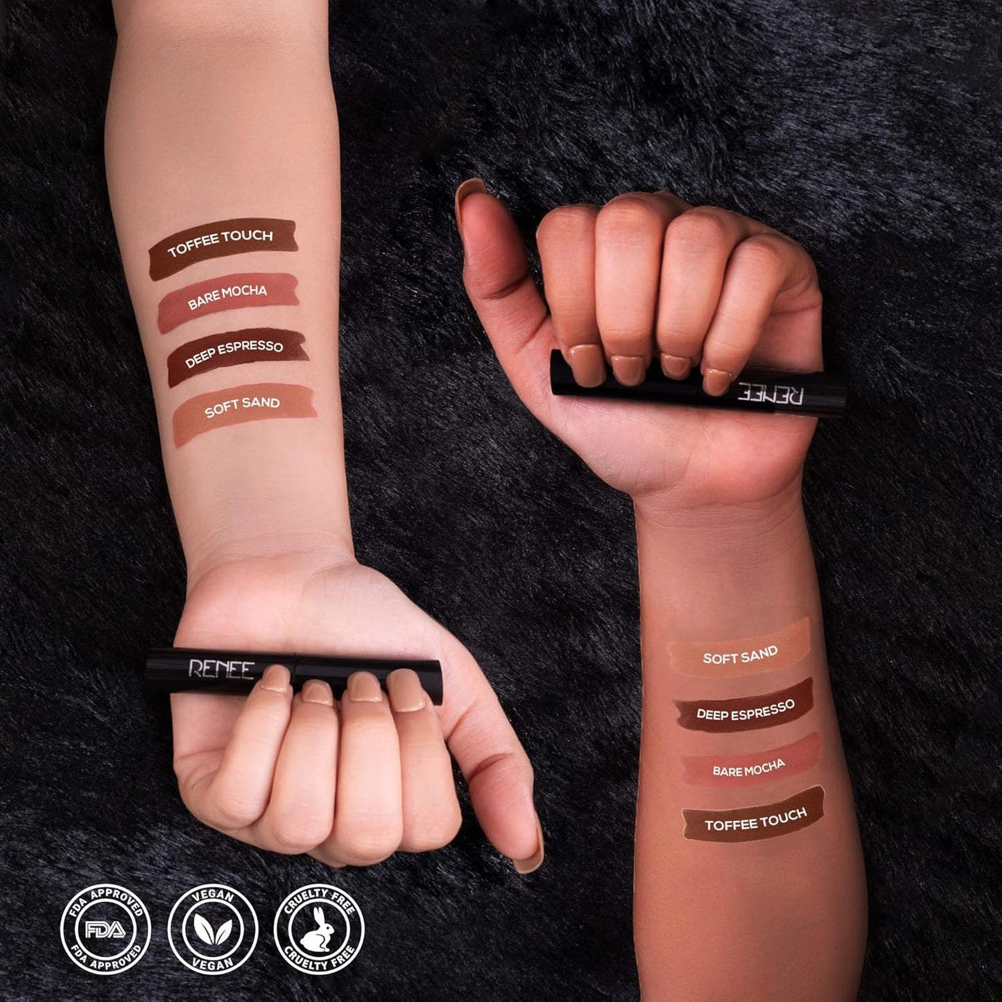 RENEE Very Matte Pack of 4 Matte Lipsticks - Nudes, Intense Color Pay Off, Full Coverage, Long Lasting & Weightless, Easy Glide Formula With Velvety Finish, Suitable for All Occasion & Gifting