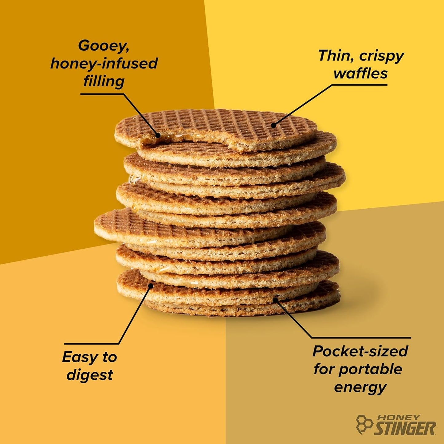 Honey Stinger Organic Mini Honey Waffles | Energy Stroopwafel for Exercise, Endurance and Performance | Sports Nutrition for Home & Gym, Pre and Post Workout | 1 Bag, 5.3 Ounce