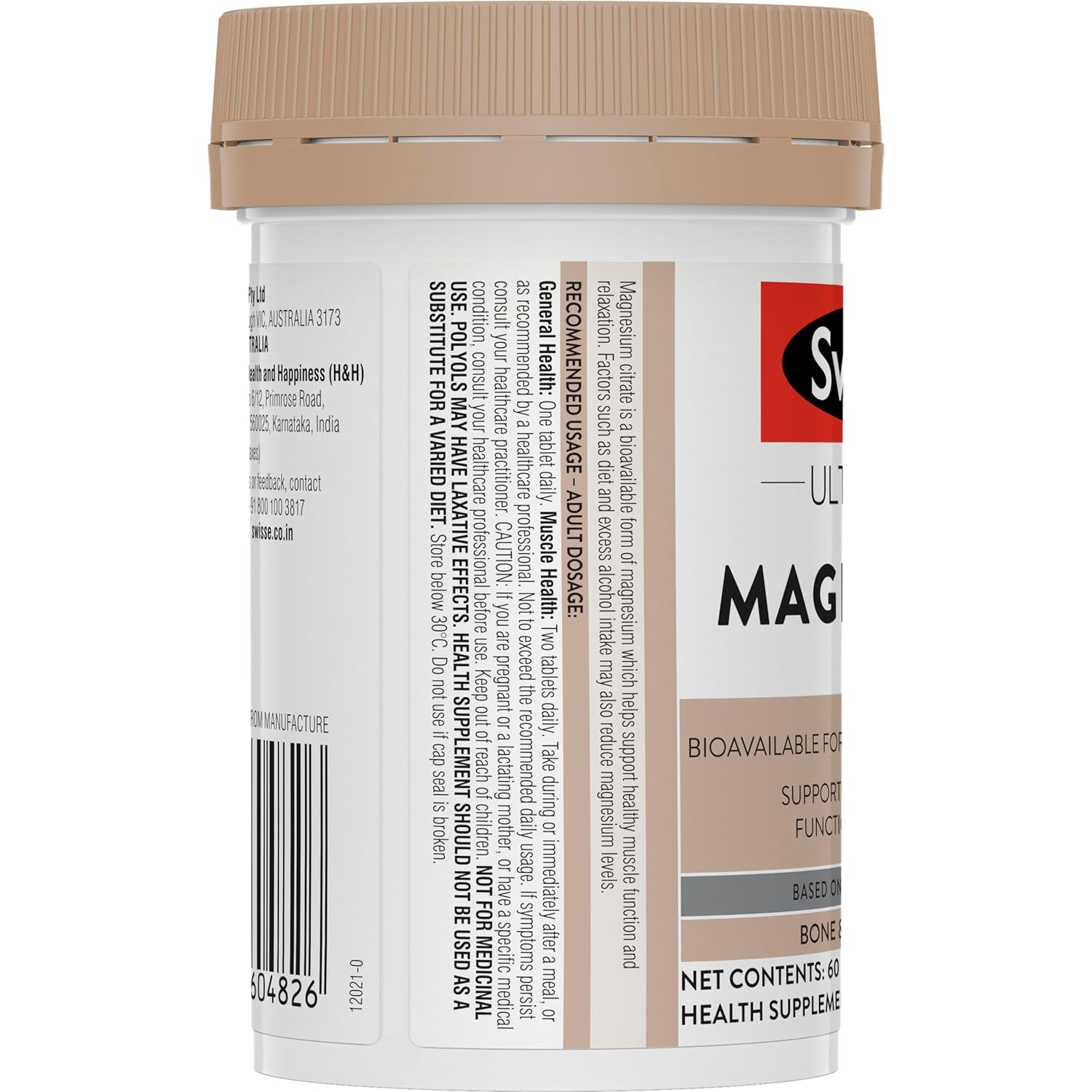 Zephivo Swisse Magnesium For Muscle Recovery, Sound Sleep & Stress Relief - Australia's No. 1 Magnesium Supplement, Manufactured In Australia - Supports Relaxing, Calming & Muscle Regenerative Sleep - 60 Tablets (1 Tablet Per Serving)