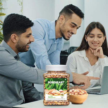Pureheart Nutreat Salted Pistachios Natural Premium Lightly Roasted Pista/Dry Fruit - Delicious & Crunchy - Resealable Pouch