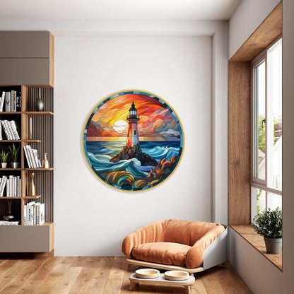 Tower modern art Premium Sparkle lamination Golden Slim Frame 50.8 cm x 50.8 cm Large Size, For Home/Office/Hotel painting GRL-34