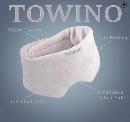 TOWINO® Eye Mask for Sleeping Super Soft & Smooth And Fully Adjustable To All Size Heads - Super Soft & Comfortable for Women and Men, Blindfold for Travelling, Night Sleeping,Nap Suitable for All Family Members Made In India (Grey)