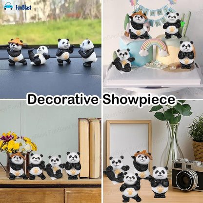 Panda Miniature Figurines - Decorative Showpiece, Gift for Him/Her, Diwali Deepwali New Year Home Decor, Bedroom, Living Room, Office, Table, Car Dashboard (Style-C)