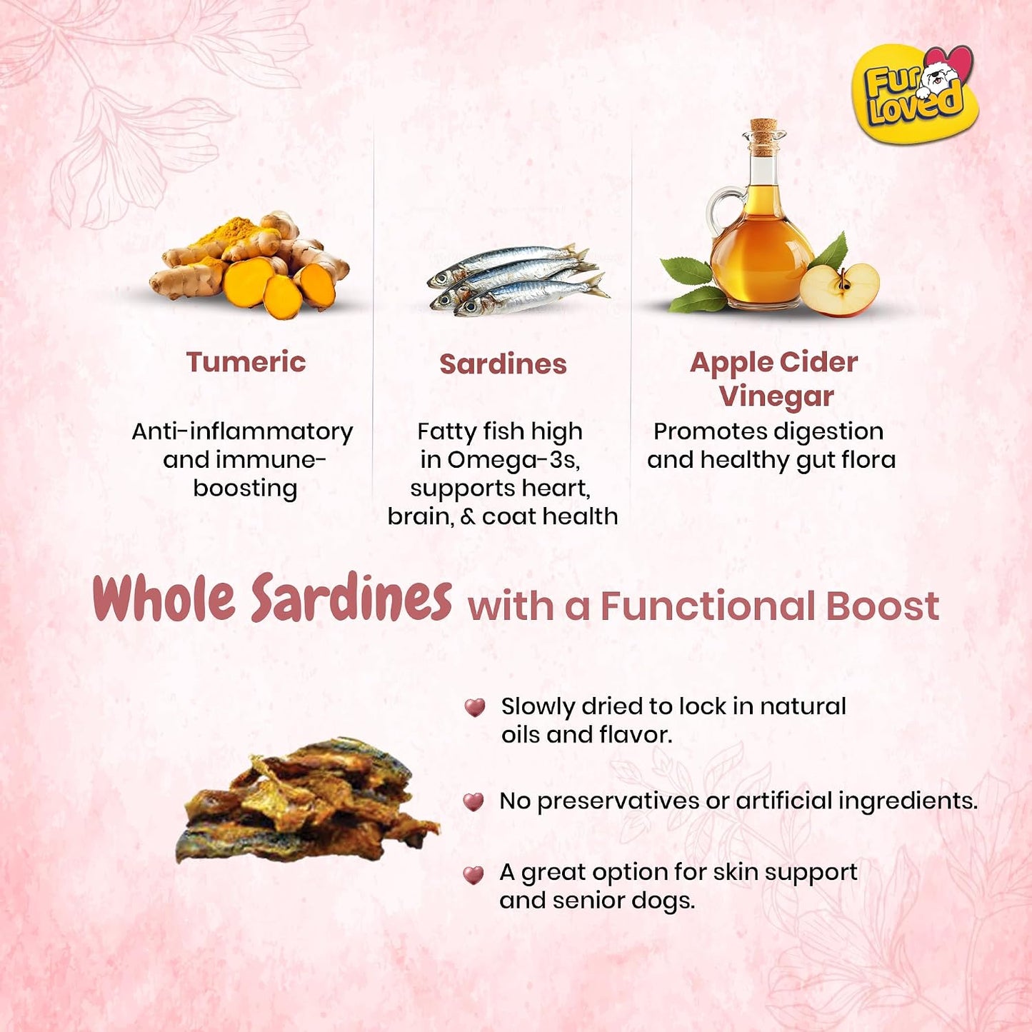 Fur Loved SAR-Di-Licious | Sardine Dog Treats | Omega-Rich & Natural (30 GM)|Pack_1|