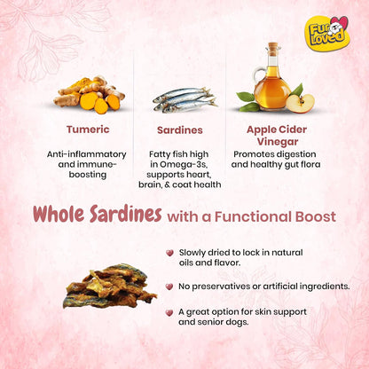 Fur Loved SAR-Di-Licious | Sardine Dog Treats | Omega-Rich & Natural (30 GM)|Pack_1|