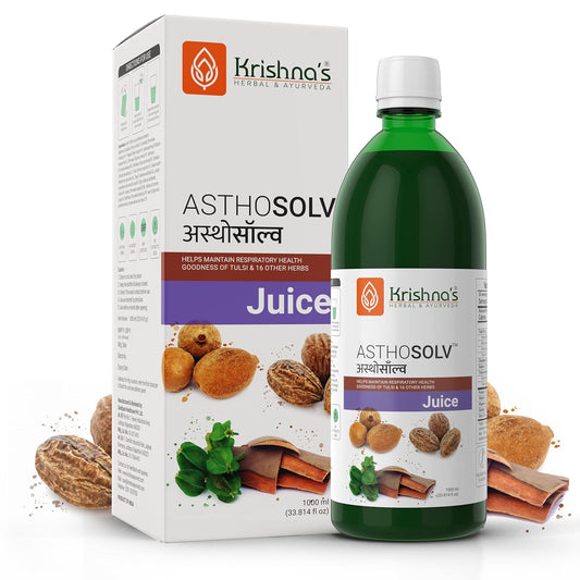 Krishna's Asthosolv Juice - Goodness of Tulsi and 16 other Herbs - Help Maintain Respiratory Health - 1000 ml