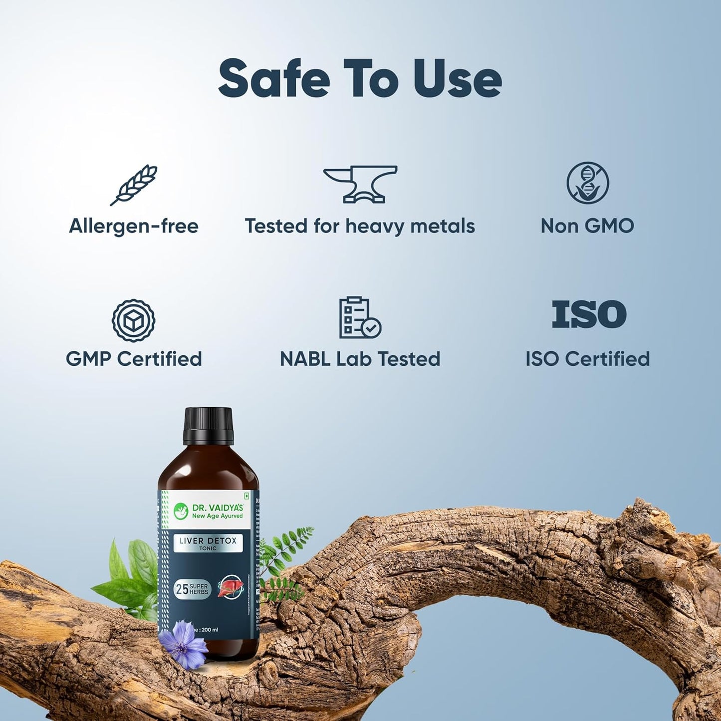 Dr. Vaidya's Liver Detox Tonic | 100% Ayurvedic | Fatty Liver Support | Liver Detox Supplement/Drink | Improve Digestion & Boost Metabolism | Liver Tonic for men & Women | 200ml