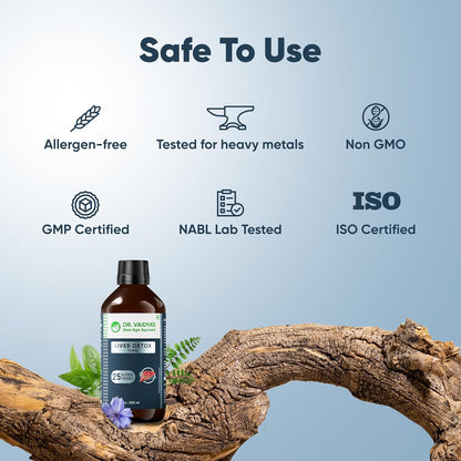 Dr. Vaidya's Liver Detox Tonic | 100% Ayurvedic | Fatty Liver Support | Liver Detox Supplement/Drink | Improve Digestion & Boost Metabolism | Liver Tonic for men & Women | 200ml
