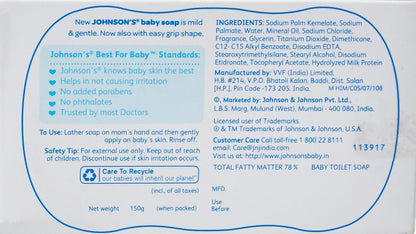Johnson's Baby Soap with New Easy Grip Shape, 150g