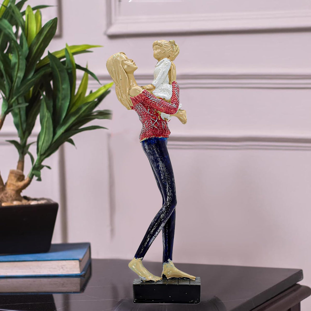 # Mother & Baby Idol Statue with Matte Finish, Modern Art Sculpture for Home Decor | Table Top | Living Room Decorative Gifting Items I Mother Child Love Showpiece