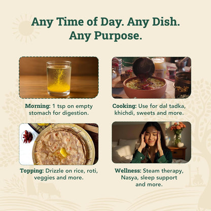 Anveshan A2 Desi Cow Ghee 150ml | Traditionally Bilona-Churned, Danedar Ghee | Aromatic| NABL Lab Tested (70+ tests), Cruelty-Free | Grass-Fed | Glass Jar