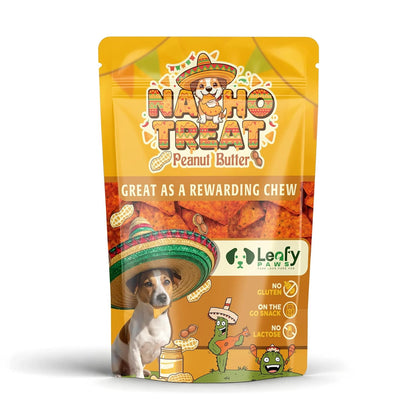 LeafyPaws Nacho Treats Dog Snacks (45g) | Natural Reward Treats for Dogs | 100% Natural Grain Free, Lactose Free, No Added Preservatives (Peanut Butter)