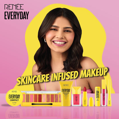 RENEE Everyday Matte Lipstick - Sauce, Lightweight, Intense Color Payoff with Creamy Matte Finish, Enriched with Vitamin C, Hyaluronic acid & SPF 30, Skincare Infused Makeup, 3 Gm