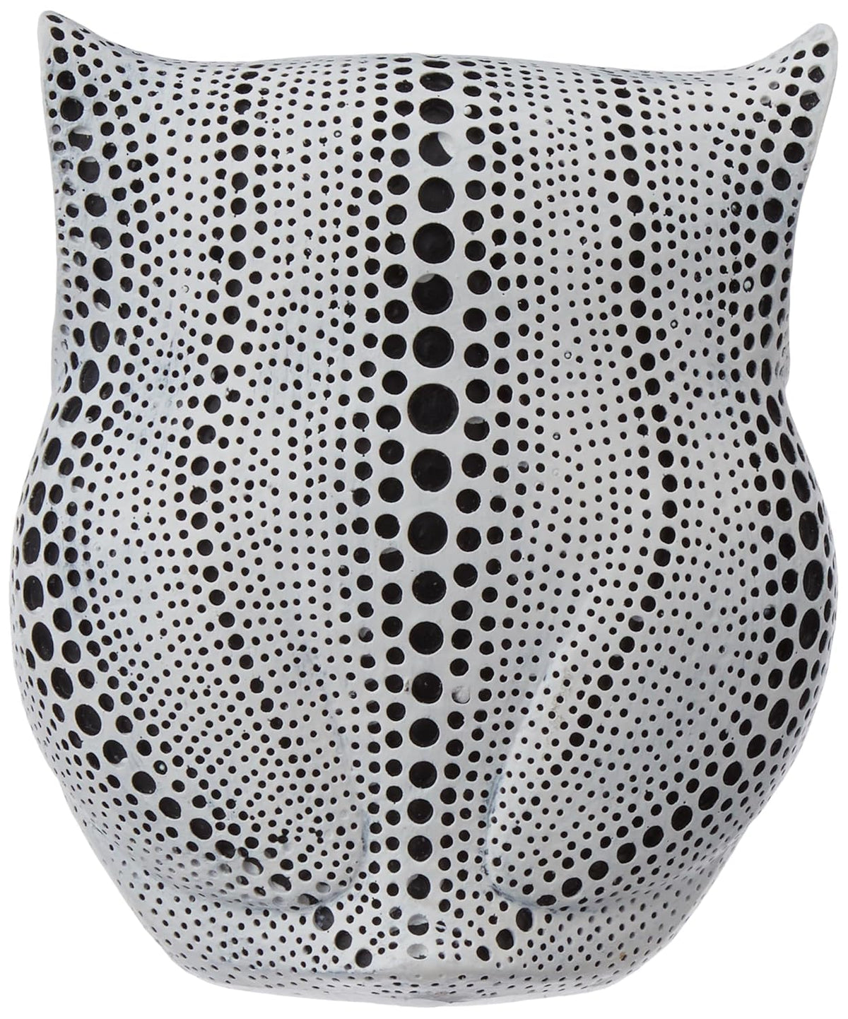 Modern Classy Happy Owl Resin Art Figure Showpiece (White), 13 x 6.5 cm
