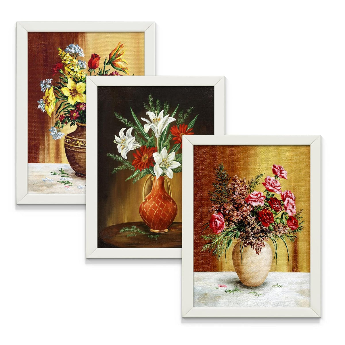 Framed Art Painting For Home, Living Room, Hall | Traditional Paintings With Frame For Home Decor (Floral D5)