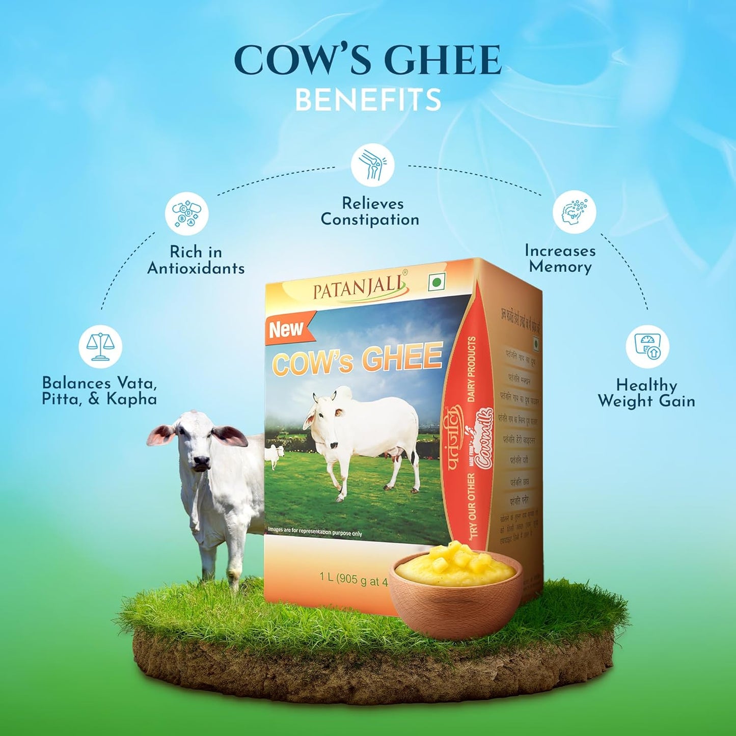 Patanjali Cow's Ghee, 1L(1 kg)