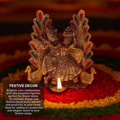 Radha Krishna Idol & Figurine for Home | God Idol for Pooja Room | Radha Krishna Murti & Gift Article (L15 x W10 x H16 cm)
