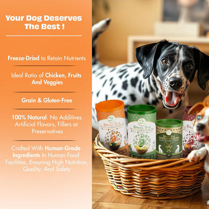 Pawfect Nature's Feast Tropical Twist Freeze-Dried Chicken Treats for Dogs - 80% Chicken, 20% Tropical Fruits & Veggies - 100% Natural - Grain-Free, High Protein Training Treats (50g/1.76oz)
