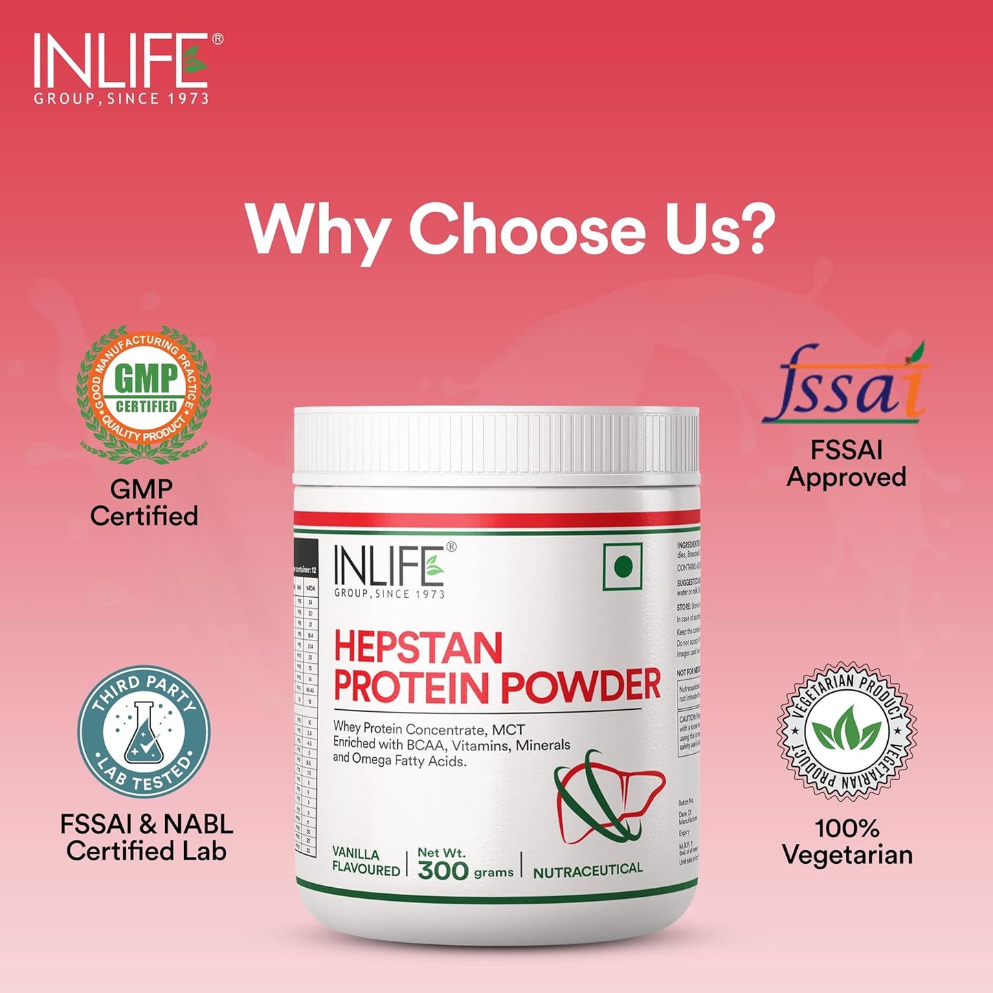INLIFE Hepstan Liver Care Supplement | Whey Protein Powder with Vitamins Minerals & BCAAs | Nutraceutical for Men and Women – 300g (Vanilla)