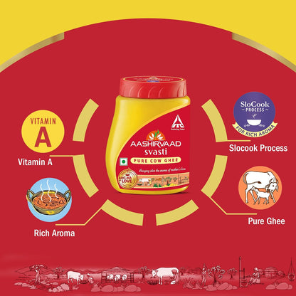 Aashirvaad Pure Cow Ghee, PET Jar, Rich Aroma