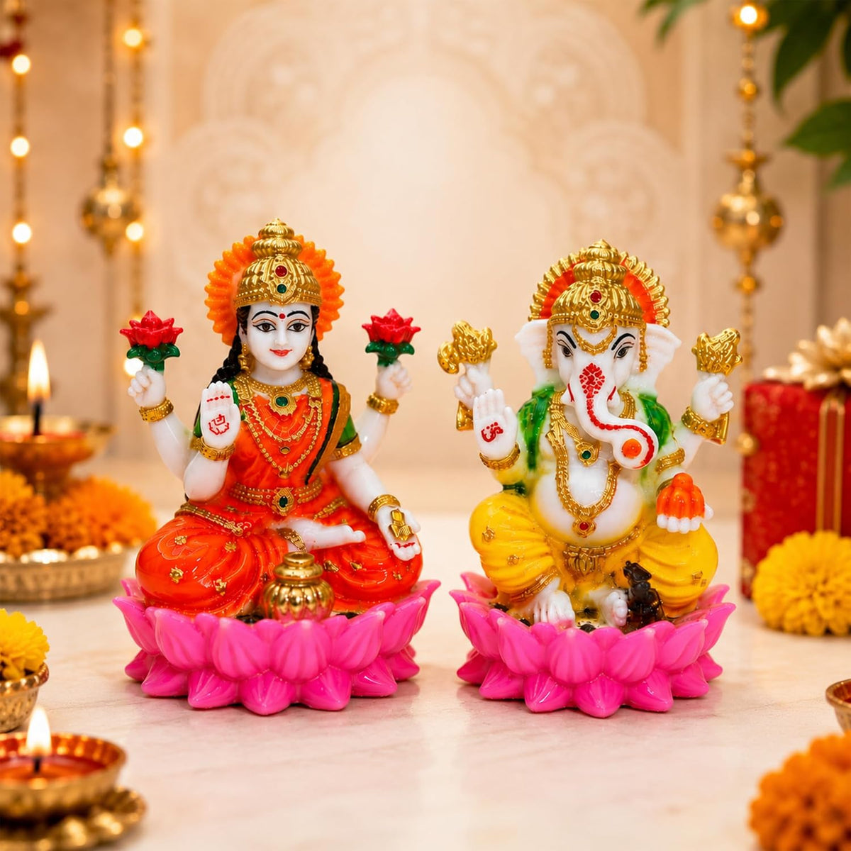 Laxmi Ganesh Idol Pair | Pooja | Diwali Gift | Home Temple | 4 Inch