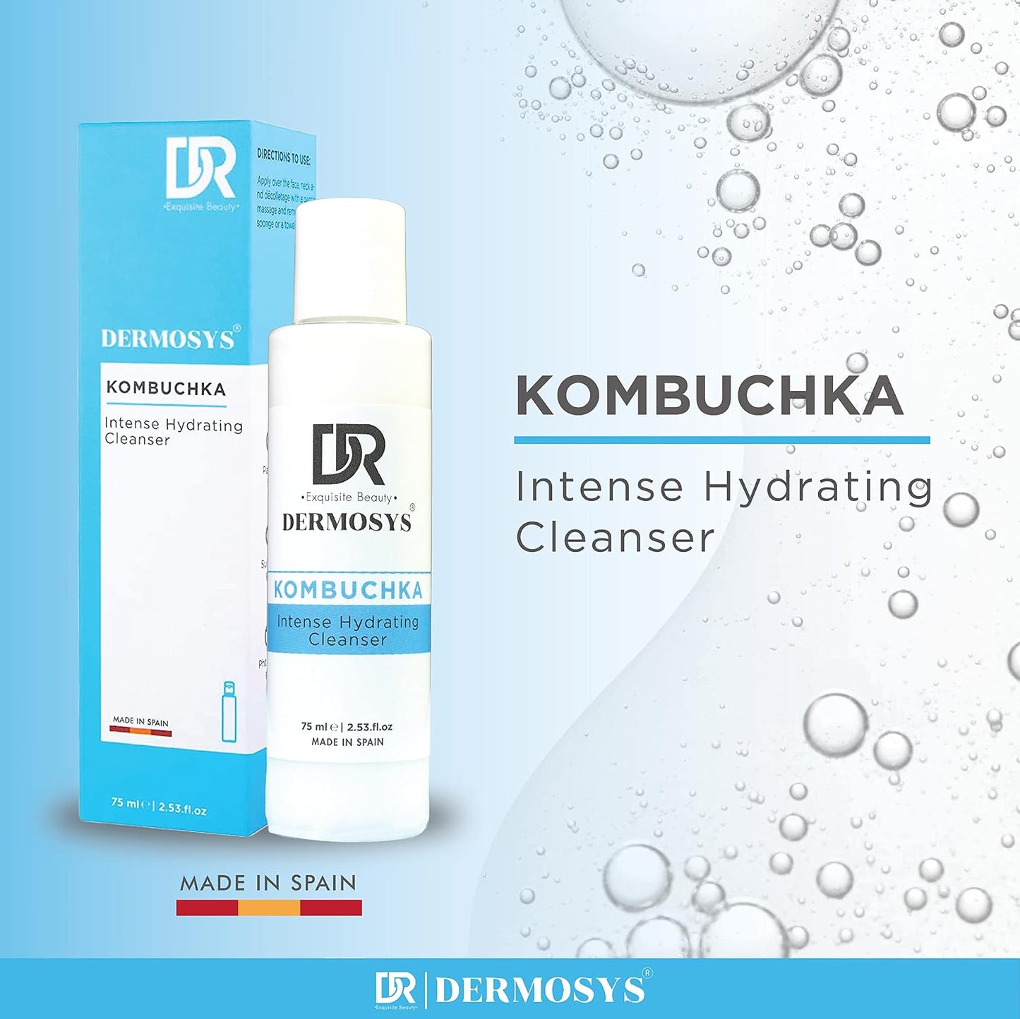 DERMOSYS Hydrating Cleanser for Women & Men | Gently Removes Impurities & Excess Oil | With Kombuchka & Black Tea Extract | Non-Drying Daily Facial Cleanser for All Skin Types – 75ml