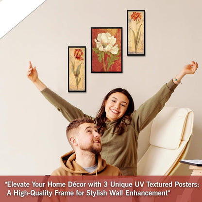 Wall Painting Frames For decor, Pictures Frame For Living Room, Home Decoration, Bedroom, Set of 3, 1pc- 23 x 30 cm, 2pc- 12.5 x 30 cm (Design 6)