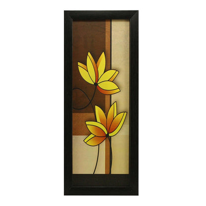 3 PC Set of Floral Paintings (1061) Without Glass 5.2 X 12.5, 9.5 X 12.5, 5.2 X 12.5 inch
