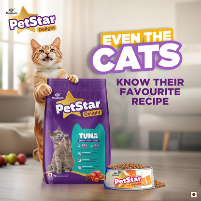 Mankind PetStar Adult Cat Food – Tuna Flavour (1 Kg) | Complete & Balanced Nutrition with Taurine for Urinary, Digestive & Heart Health