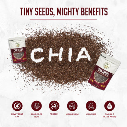 EarthPure Chia Seeds 100g I Seeds for Eating | Seeds for Weight Management | Rich in Calcium, Protein & Fibre